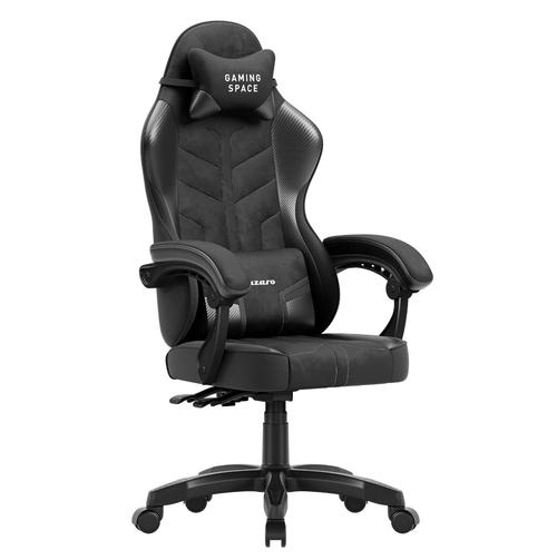 Scaun Gaming Huzaro Force 2.7, Max 140 kg, Catifea, Tilt 135 grade, Tetiera integrata cu perna, Perna lombara ergonomica, Cadru solid otel si spuma (Negru)