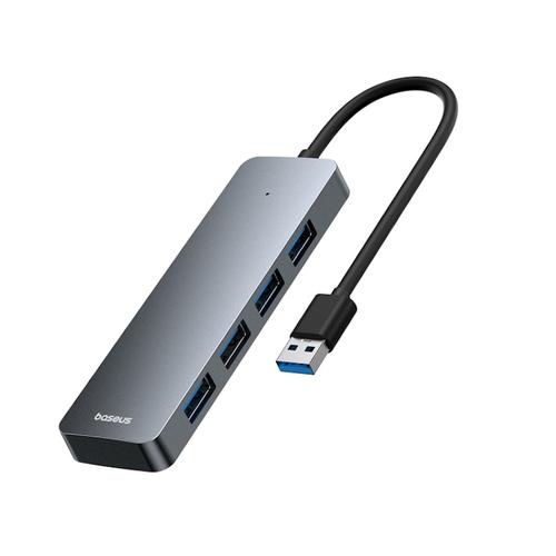 Hub USB Baseus UltraJoy Lite, USB-A , 4x USB-A 3.0, 5Gbps, cu cablu de 15 cm (Gri)