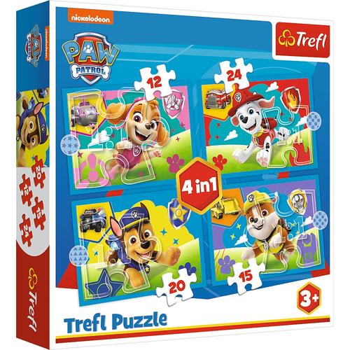 Puzzle Trefl 4 in 1 Paw Patrol, Echipa catelusilor
