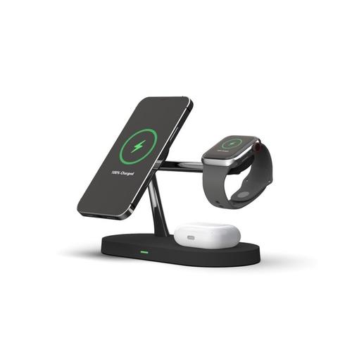 Incarcator Premium Wireless 3 In 1 Tech Protect A12 Magnetic Magsafe, Pentru Telefon, Casti, Smartwatch, Negru