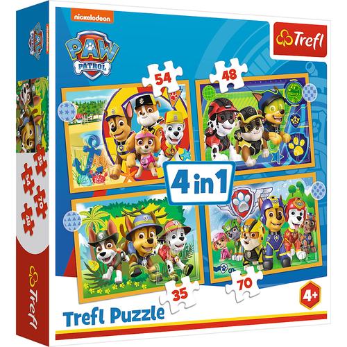 Puzzle Trefl 4 in 1, 207 piese, Patrula Catelusilor - Sarbatorile