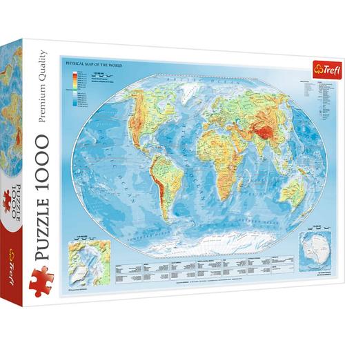 Puzzle Trefl Harta fizica a lumii, 1000 piese