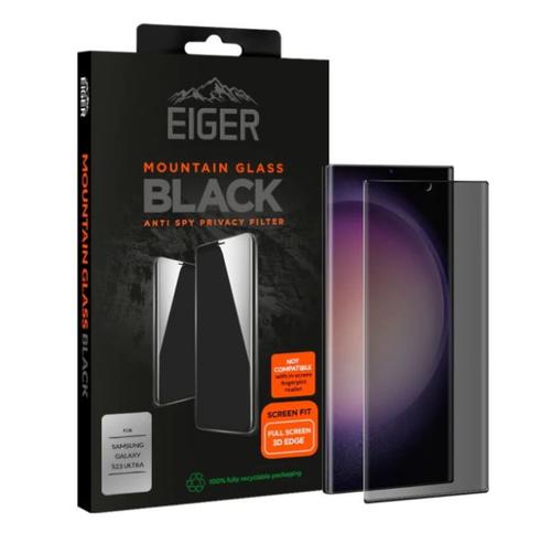 Folie Protectie Sticla Eiger Mountain Glass 3D pentru Samsung Galaxy S23 Ultra (Negru)