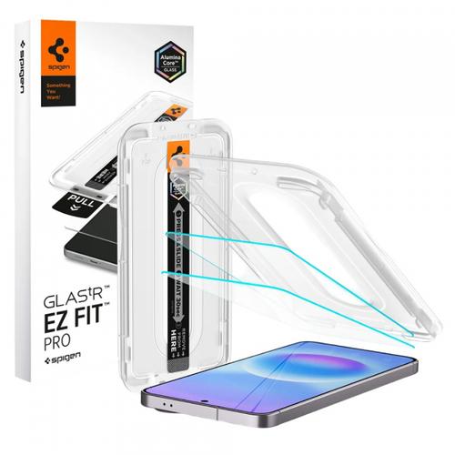 Folie de protectie Ecran Spigen GlastR EZ FIT Pro HD pentru Samsung Galaxy A57 5G, Sticla Securizata, Full Glue, Set 2 bucati