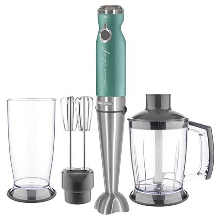 Blender de mana Sencor 4in1, 1200 W, Pahar 800 ml, Tocator 250 ml (Verde)