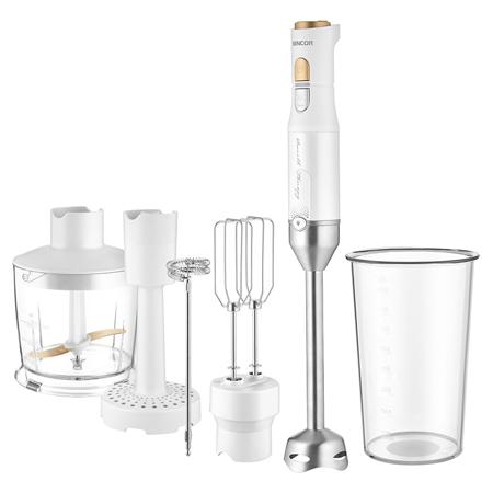 Blender de mana Sencor SHB6441WH, 1200 W, Pahar 800 ml, Tocator 500 ml (Alb)