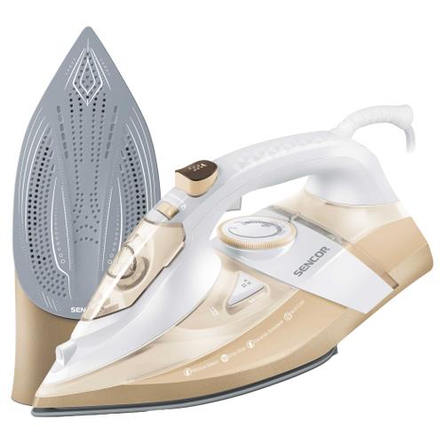 Fier de calcat Sencor SSI8310GD, 3200 W, Debit de abur 45 g/min, Jet de abur 195 g/min (Alb/Auriu)