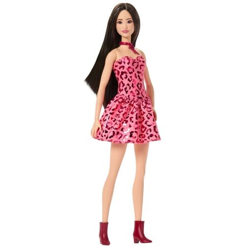 Papusa Barbie Fashionista, rochie leopard, 32.5 cm