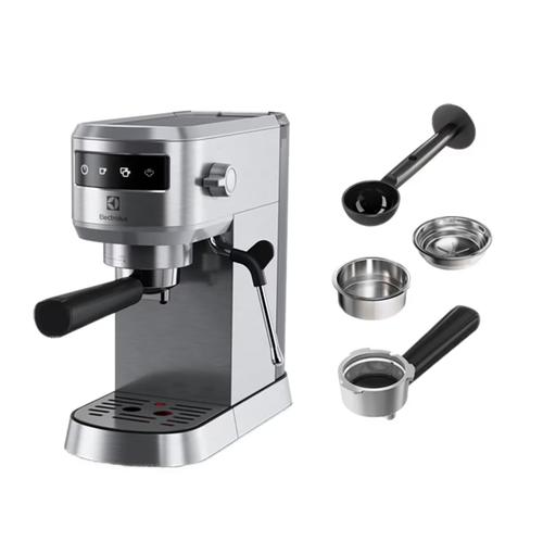 Espressor manual Electrolux Explore 6 E6EC1-6ST, 1l, 1450W, 15 bar, sistemul Cappuccino (Argintiu/Negru)