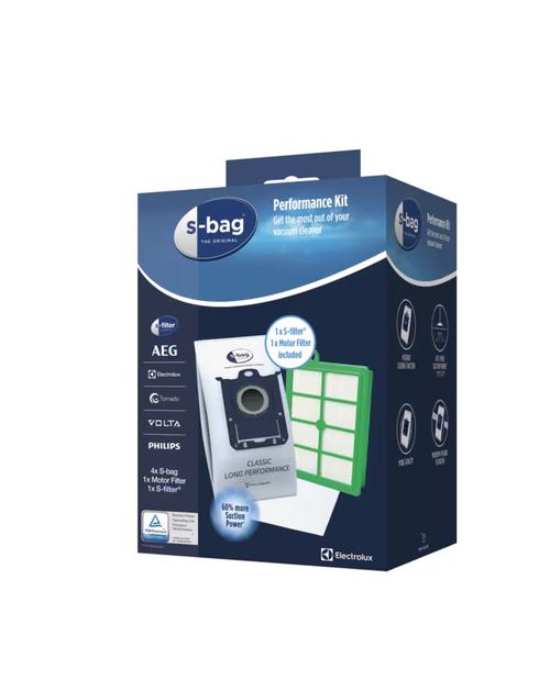 Kit Electrolux SRK201S Performance / Starter cu 4 saci s-bag classic long performance, 1 filtru S-filter® Hygiene nelavabil si 1 filtru motor