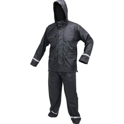 Costum de ploaie 2 piese Yato, impermeabil, cu benzi reflectorizante, material poliester cu PU, S