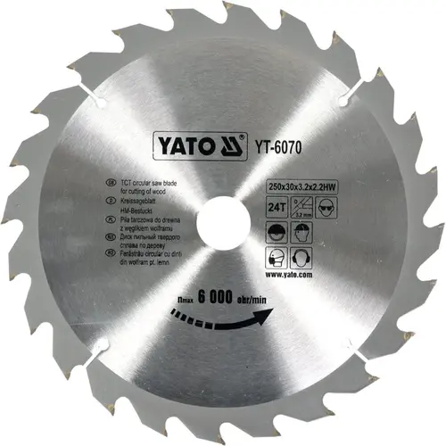 Disc fierastrau circular pentru lemn 250X24X30MM Yato YT-6070
