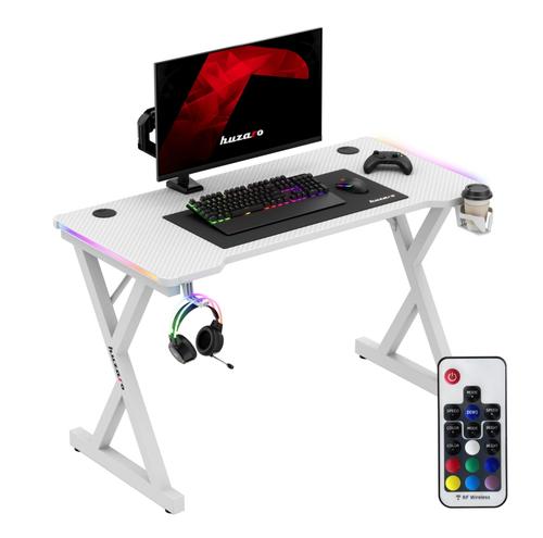 Birou gaming Huzaro Hero 2.3 RGB, 120 x 60 cm, MDF (Alb)