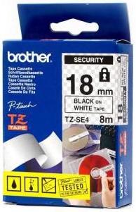 Brother   Etichete TZSE4 18mm (negru/alb)