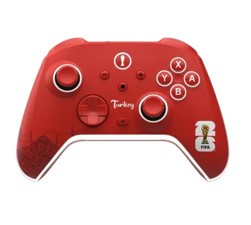 Controller Wireless DragonShock AURORA+ FIFA WorldCup 26 Turkey, Compatibil cu Nintendo Switch 1/2, PC, Mobil (Rosu)