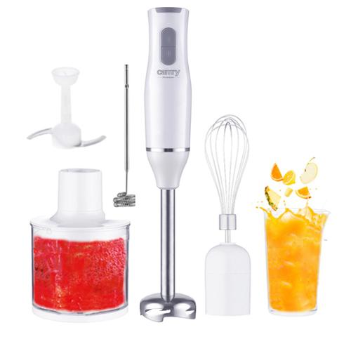 Blender si tocator vertical Camry CR 4626, Recipiente 500/700 ml, 500 W, 2 setari viteza (Alb)