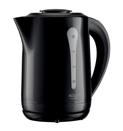 Fierbator de apa Adler AD 1244b, 2200 W, 2.5 L, Suport rotativ 360, Indicator de nivel al apei (Negru)