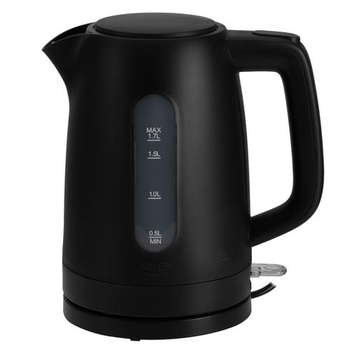 Fierbator de apa Adler AD 1379b, 1.7 L, 2200 W, Baza rotativa 360, Oprire automata, Indicator nivel apa (Negru)