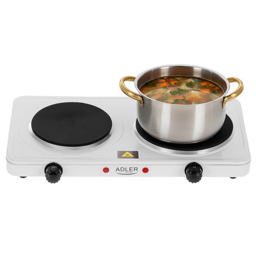 Plita electrica Adler AD6520, 2500 W, 2 placi, 185/155 mm, Ajustare in 5 trepte (Negru)