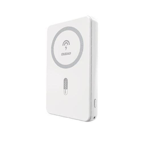 Baterie externa magnetica Wireless Dudao K14S, 5000mAh, 20W, 1xUSB-C 1xUSB-A, Incarcare Wireless 15W, Alb
