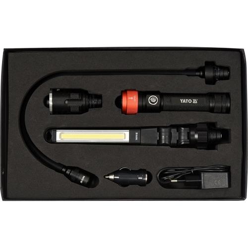 Lampa de atelier 3in1, Yato YT-08521, Aluminiu/ABS, Banda LED, 380 lm, 1.5-8.5 h, IP54, Negru