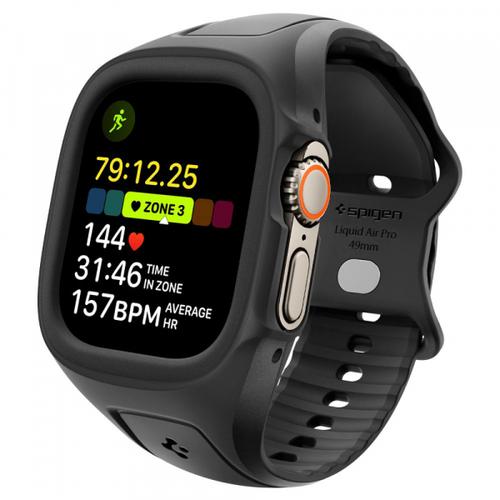 Husa Spigen ACS05463 Liquid Air Pro pentru Apple Watch Ultra Series, Neagra