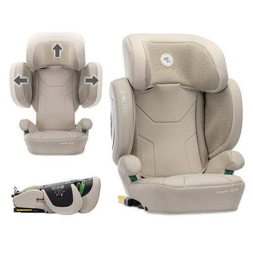Scaun auto pentru copii Lorelli Growgo, Isofix, pliabil, protectii laterale extensibile, spatar reglabil, tetiera reglabila, 100-150 cm, 3-12 ani, Bej