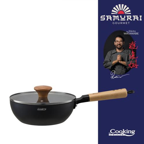 Tigaie wok HEINNER RIKITO WATANABE SAMURAI GOURMET HR-SNT-WC20, aluminiu, 20 x 7 cm, cu capac