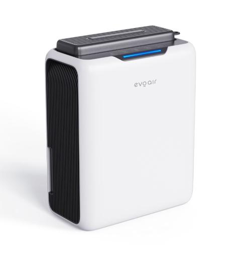 Dezumidificator aer Evoair HUMIXDUO, 500ml/24h, 3 Moduri functionare, Silentios, Lumina Ambientala, Rezerva cu Silicagel, Timer 48h, Rezervor 2.5l (Alb)