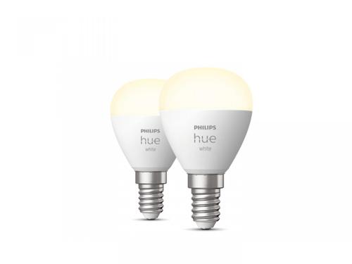 Set 2 Becuri LED inteligente Philips Hue P45, Bluetooth, E14, 5.7W (60W), 470 lm, lumina calda (2700K)