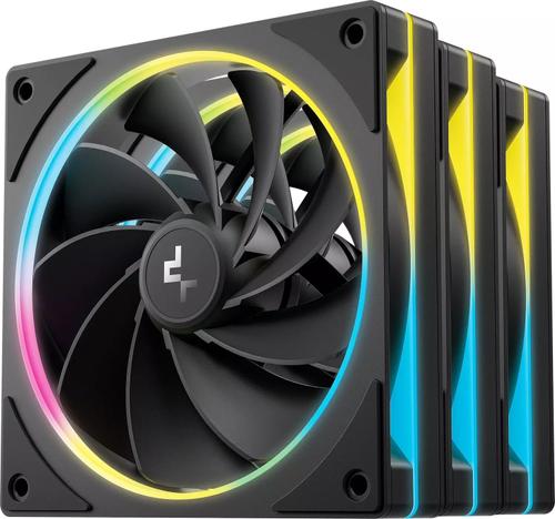 Set ventilatoare Deepcool FL12R SE, 4-pin PWM, 400-1500 RPM, 3 bucati (Negru)
