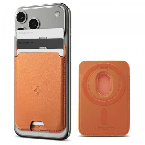 Portofel MagSafe, Spigen AFA11339, Valentinus MagFit  , Portocaliu