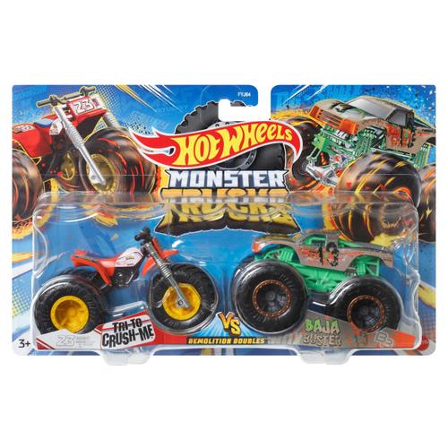 Set 2 masini Monster Truck - Demolition Doubles, Tri to Crush Me si Baja Buster