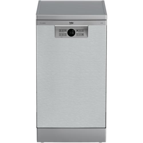 Masina de spalat vase Beko BDFS26020XQ, 10 seturi, 6 programe, Clasa E, Motor ProSmart Inverter, Hygiene Intense, Fast+, 45 cm (Inox)