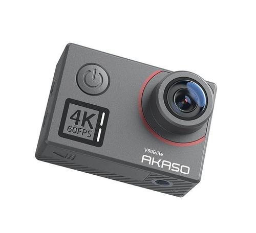 Camera video de actiune AKASO V50 Elite, 4K 60 FPS, 20 MP, Ecran IPS 2inch, Control vocal, Slow Motion, Giroscop 6 axe (Gri)