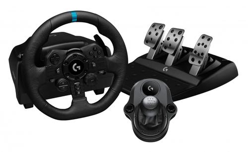 Volan cu pedale si schimbator Logitech G923 Bundle pentru PC/PS4/PS5, USB (Negru)