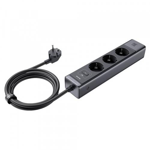 Prelungitor McDodo CH-0620, 3 x Schuko - 1 x USB-A - 2 x USB-C, Negru