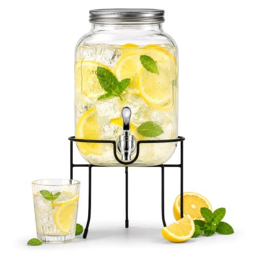 Borcan limonada cu stand si robinet Adler AD6741, 4 L (Transparent)