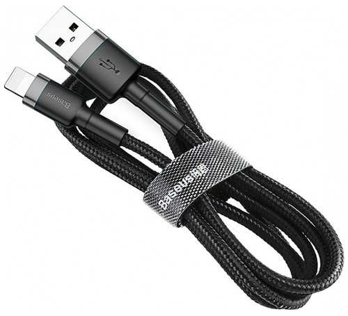 Cablu de date Baseus Cafule Special Edition, Lightning, 1 m (Negru)