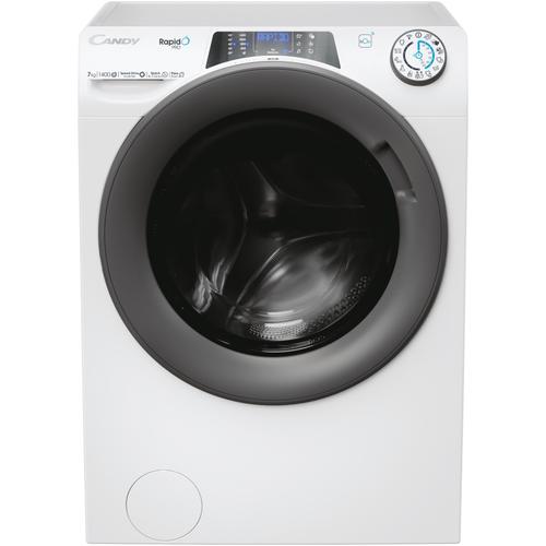Masina de spalat rufe Slim Candy Rapido Pro RP4 476BWMR/1-S, 7 kg, 1400 RPM, Clasa A, Motor Inverter, Quick&Clean Technology, Steam Hygiene+, WiFi, Easy Iron+, Alb