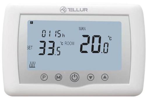 Termostat Smart Tellur WiFi, pentru centrala cu Gaz, Universal, Aplicatie (Alb)