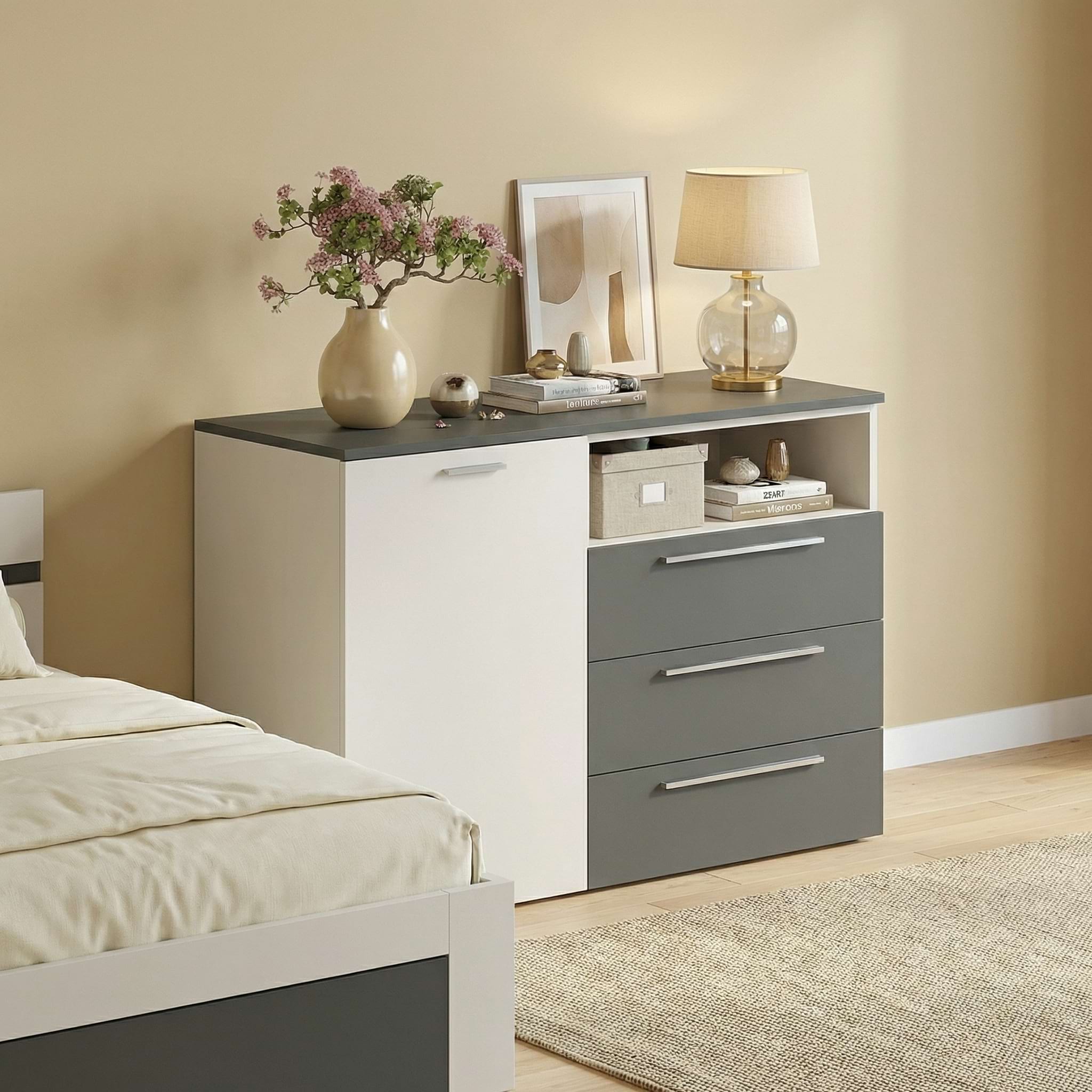 Comoda dormitor ARONA, 1 usa 3 sertare