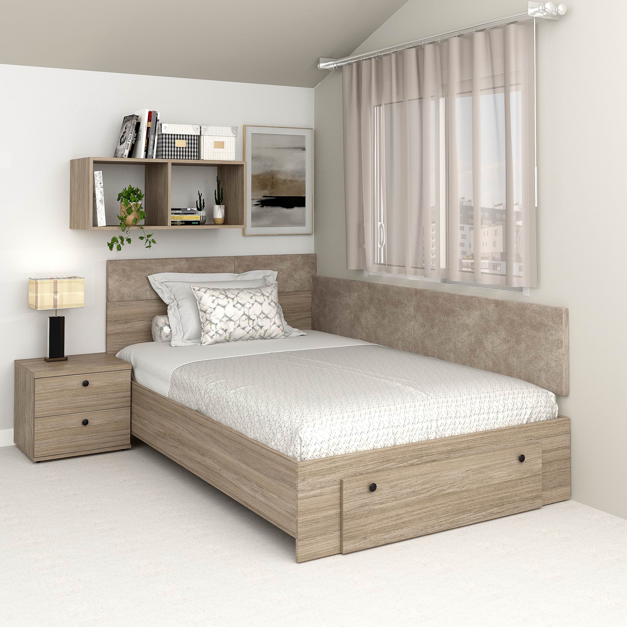 Pat colt cu sertar si saltea inclusa AMBRO, 90x200