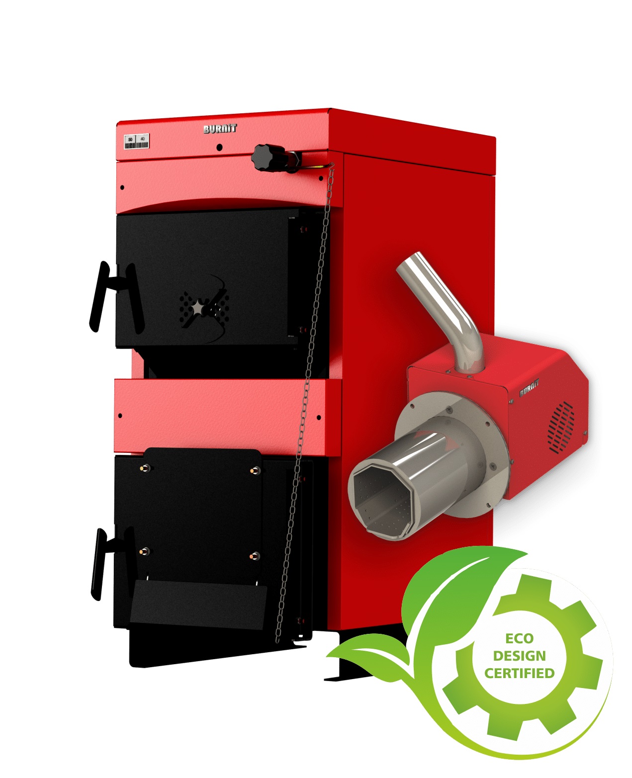Centrala mixta combustibil solid si peleti Burnit NWB MAX 55 kW si Arzator pe peleti Pell Eco 35 kW