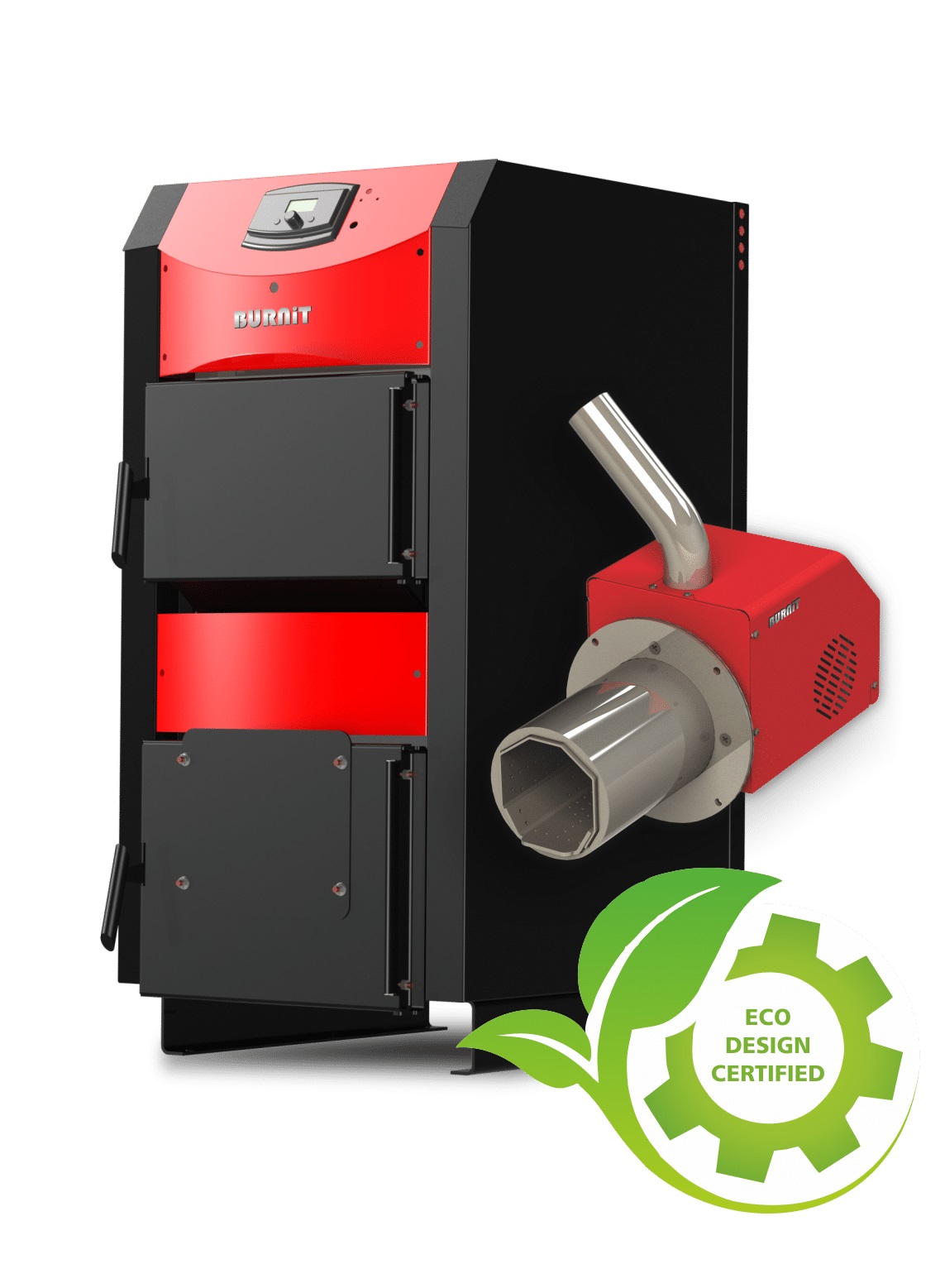 Centrala mixta combustibil solid si peleti Burnit NWB PRIME 40 kW si Arzator pe peleti Pell Eco 35 kW