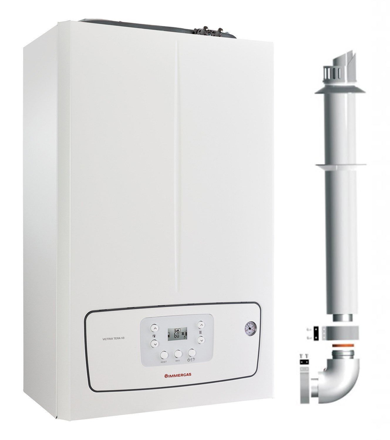 Centrala termica pe gaz in condensare Immergas Victrix Tera 24/28 V3 – 24 kw, kit evacuare inclus