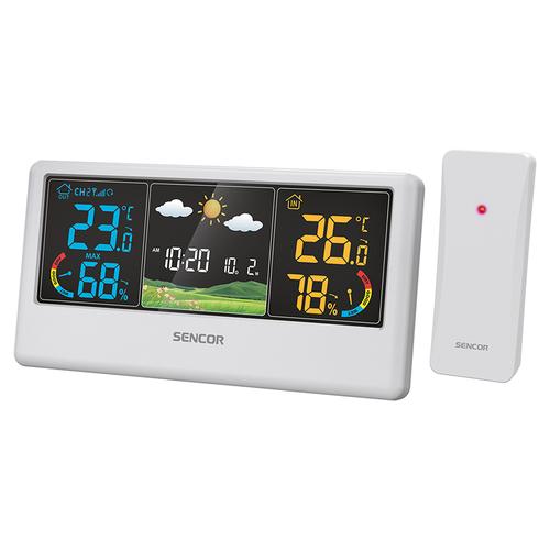 Statie meteo wireless SENCOR SWS4100W, Afisaj LCD color, 6 W (Alb)
