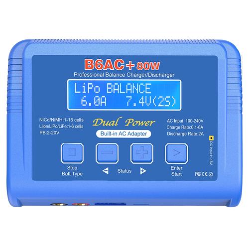 Incarcator cu functie balansare B6AC+, 80W, Adaptor AC incorporat (Albastru)