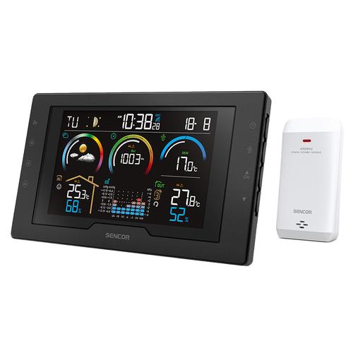 Statie meteo wireless SENCOR SWS8000, Ecran LCD 5.7inch, Prognoza meteo 12-24 ore (Negru)