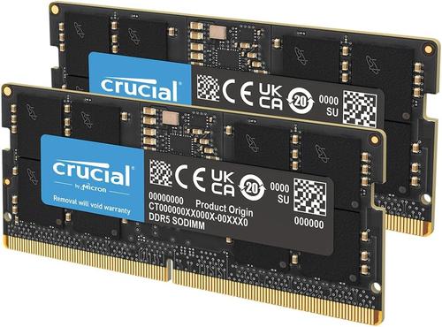 Memorii RAM laptop Crucial CT2K24G56C46S5, DDR5 SODIMM, 48GB (2x24), 5600MHz, CL46